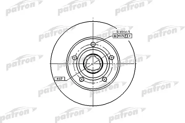 PATRON PBD2771 Диск тормозной зад AUDI A4 95-01 (с кольцом ABS    )