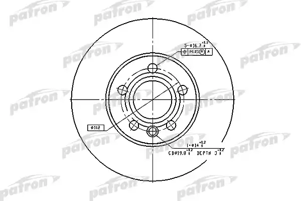 PATRON PBD2776 Диск тормозной передн FORD: GALAXY 95-, SEAT: ALHAMBRA 96-, VW: SHARAN 95-