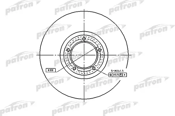 PATRON PBD2785 Диск тормозной передн FORD: TRANSIT c бортовой платформой 94-, TRANSIT автобус 94-00, TRANSIT фургон 94-00,
