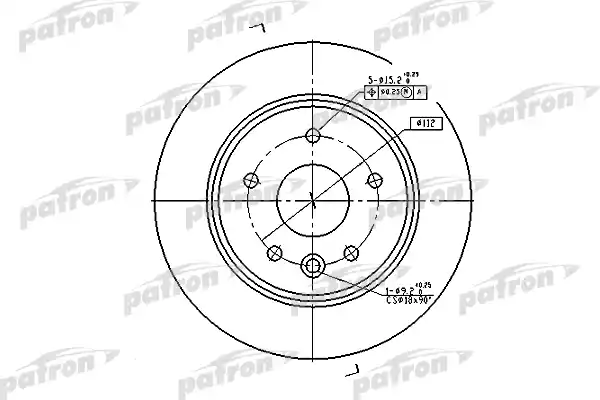 PATRON PBD2794 Диск тормозной задн MERCEDES-BENZ: V-CLASS 96-03, VITO автобус 96-03, VITO фургон 97-03