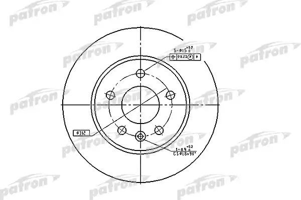 PATRON PBD2797 Диск тормозной передн MERCEDES-BENZ: V-CLASS 96-03, VITO автобус 96-03, VITO фургон 97-03