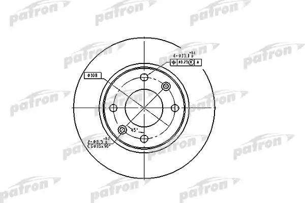 PATRON PBD2815 Диск тормозной передн CITROEN: XSARA 97-05, XSARA купе 98-05, PEUGEOT: 206 SW 02-, 206 хечбэк 98-, 306 94-01, 306 хечбэк 93-01, 306 кабрио 96-00
