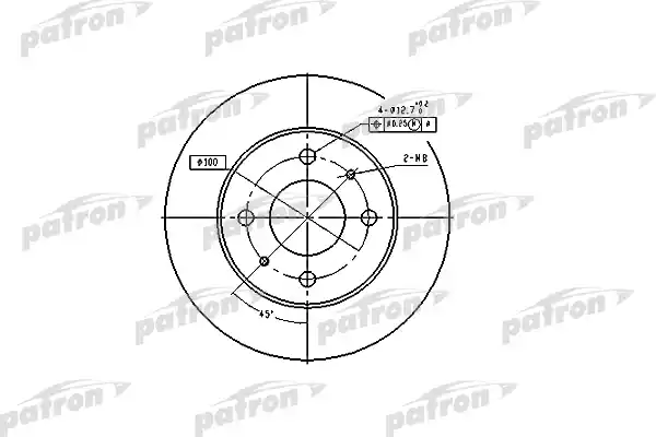 PATRON PBD4019 Диск тормозной передн NISSAN: ALMERA I 95-00, ALMERA I Hatchback 95-00