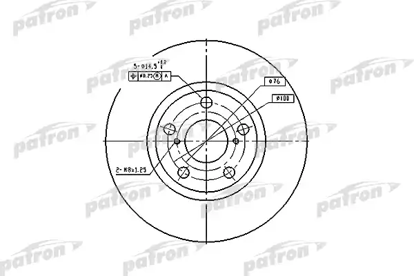 PATRON PBD4046 Диск тормозной передн TOYOTA: AVENSIS 97-03, AVENSIS Liftback 97-03, AVENSIS Station Wagon 97-03, CORONA седан 97-03