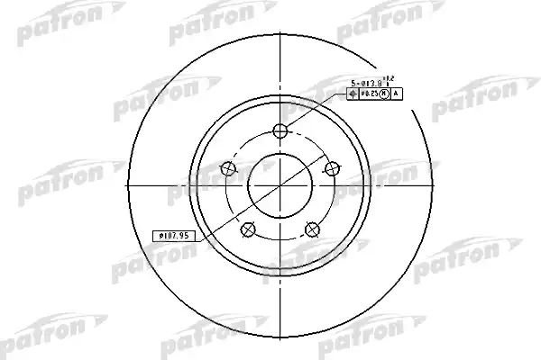 PATRON PBD4147 Диск тормозной передн FORD: MONDEO III 00-, MONDEO III седан 00-, MONDEO III универсал 00-, JAGUAR: X-TYPE 01-, X-TYPE Estate 04-