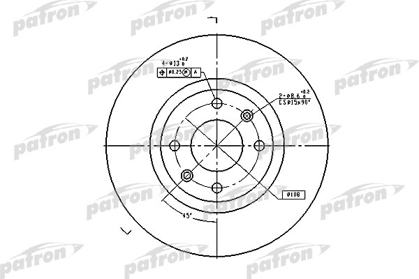 PATRON PBD4183 Диск тормозной передн CITROEN: BERLINGO 02-, BERLINGO фургон 00-, C3 05-, C4 04-, C4 Grand Picasso 06-, C4 Picasso 07-, C4 купе 04-, C5 01-04, C5 04-, C5 Break,