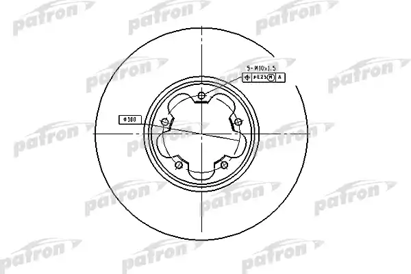 PATRON PBD4216 Диск тормозной передн FORD: TRANSIT c бортовой платформой 00-, TRANSIT автобус 00-, TRANSIT фургон 00-