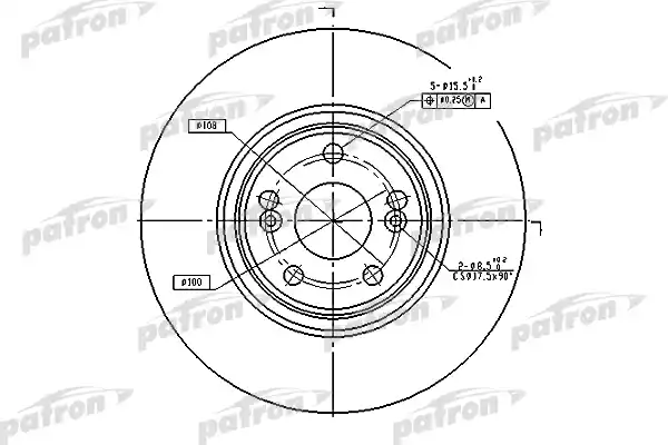 PATRON PBD4259 Диск тормозной передн RENAULT: LAGUNA II 01-, LAGUNA II Grandtour 01-
