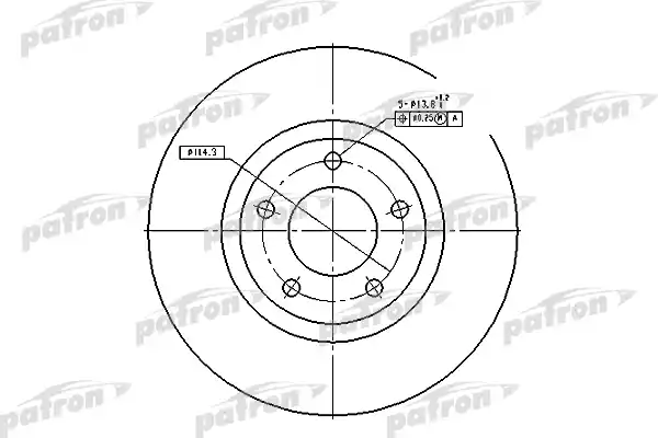 PATRON PBD4385 Диск тормозной передн MAZDA: 3 03-, 3 седан 04-, 5 05-