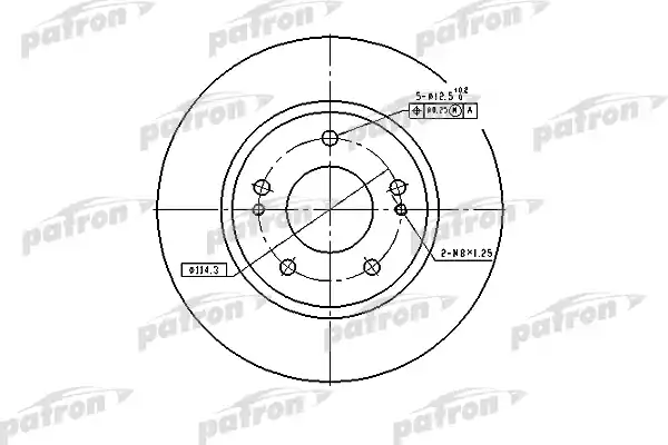 PATRON PBD4494 Диск тормозной передн. MITSUBISHI: Airtrek/Lancer/Spase Runner/Outlander 2.0/2.4 03-