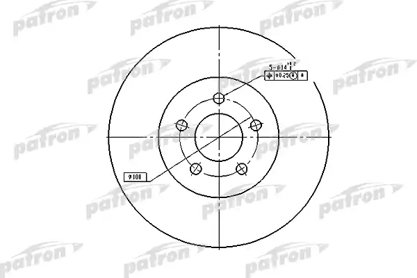 PATRON PBD5381 Диск тормозной передн CHRYSLER: Cirrus -00,Sebring 01-06,DODGE: Stratus -06,PLYMOUTH: Breeze -00 - обод 15-16