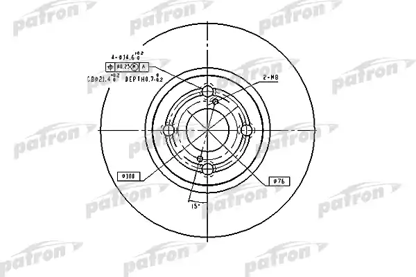 PATRON PBD9559 Диск тормозной передн TOYOTA: COROLLA 02-, COROLLA седан 04-, COROLLA универсал 04-