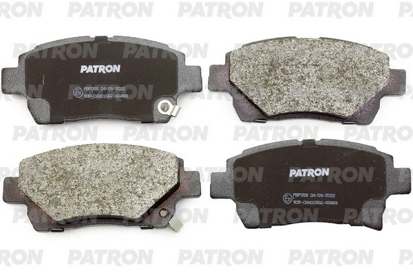 PATRON PBP058 Колодки тормозные дисковые TOYOTA: COROLLA 02-, COROLLA Verso 02-04, COROLLA седан 02-, COROLLA универсал 02-, PRIUS хечбэк 03-