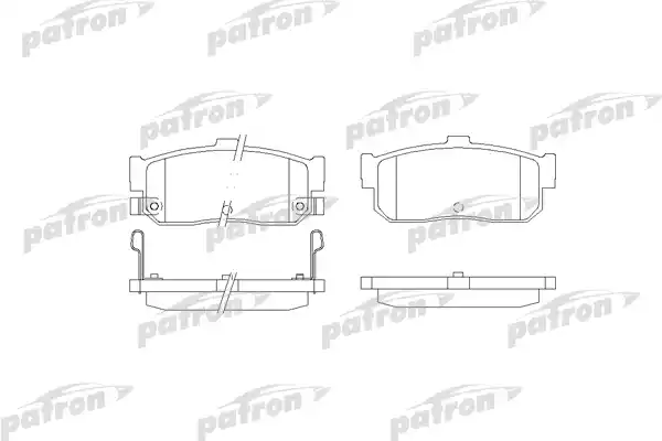 PATRON PBP1104 Колодки тормозные дисковые задн INFINITI: G20 90-97, NISSAN: ALMERA I 95-00, ALMERA I Hatchback 95-00, AVENIR 89-, CEFIRO седан 94-, MAXIMA QX 95-00, MAXIMA Station Wagon 9
