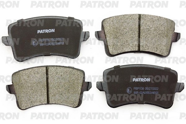 PATRON PBP1136 Колодки тормозные дисковые зад. AUDI: A4 1.8 TFSI/1.8 TFSI quattro/2.0 TDI/2.0 TDI quattro/2.0 TDi/2.0 TDi quattro/2.0 TFSI/2.0 TFSI quattro/2.7 TDI/3.0 TDI quattro/3.2 FSI