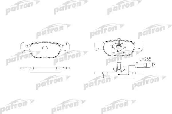 PATRON PBP1160 Колодки тормозные дисковые передн FIAT: PUNTO 94-99, PUNTO 99-, PUNTO кабрио 97-00, LANCIA: Y 95-03