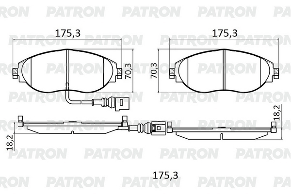 PATRON PBP130 Колодки тормозные дисковые перед. AUDI: A3 S3 quattro 12-   SEAT: ALHAMBRA 1.4 TSI/2.0 TDI/2.0 TDI 4WD/2.0 TSI 10-   SKODA: OCTAVIA 2.0 TDI/2.0 TSI RS 12-, OCTAVIA Combi 2.0 TDI
