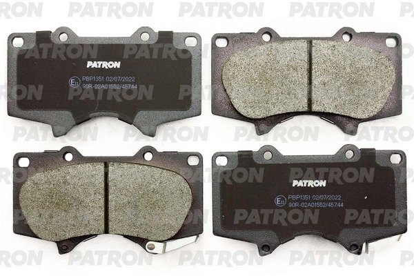 PATRON PBP1351 Колодки тормозные дисковые пер. JAC T6/T8Pro / LEXUS GX/ TOYOTA Hilux/Fortuner/4Runner/FJ Cruiser/ LC Prado 120 / LC Prado 150 / Sequoia / Tundra