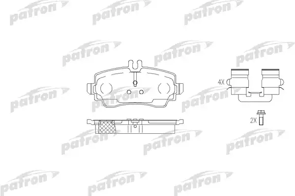 PATRON PBP1357 Колодки тормозные дисковые передн MERCEDES-BENZ: A-CLASS 97-04