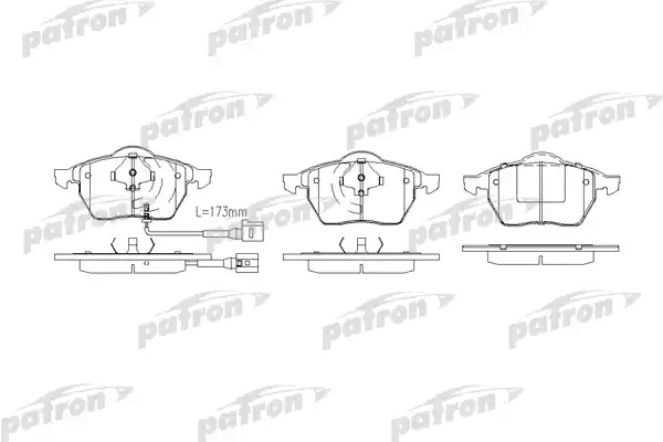 PATRON PBP1463 Колодки тормозные дисковые передн AUDI: A3 96-, TT 98-, TT Roadster 99-, SEAT: LEON 99-, LEON 05-, TOLEDO II 99-06, SKODA: OCTAVIA 96-, OCTAVIA 04-, OCTAVIA Combi 98-, VW: