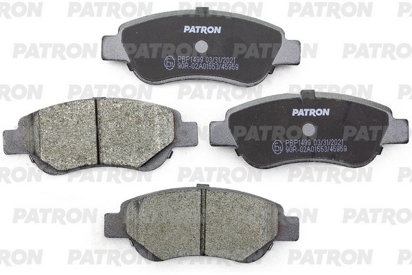 PATRON PBP1499 Колодки тормозные дисковые перед. CITROEN: C1 05-, PEUGEOT: 107 05-, TOYOTA: AYGO 05-