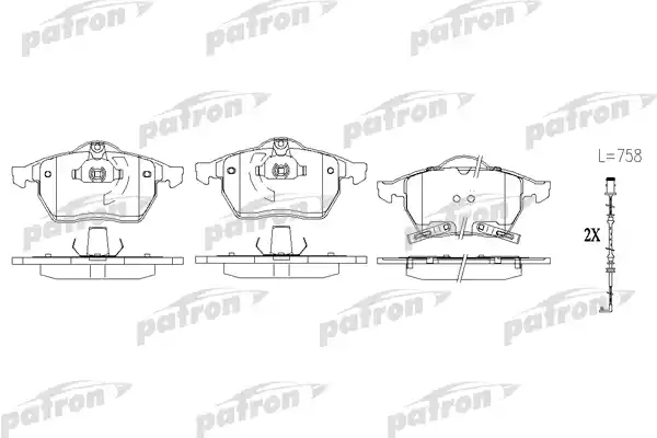 PATRON PBP1535 Колодки тормозные дисковые передн OPEL: ASTRA G хечбэк 99-05, ASTRA G кабрио 02-05, ASTRA G купе 01-05, ASTRA G универсал 02-04, ZAFIRA 05-, ZAFIRA 01-05,  SAAB: 9-3 98-02,