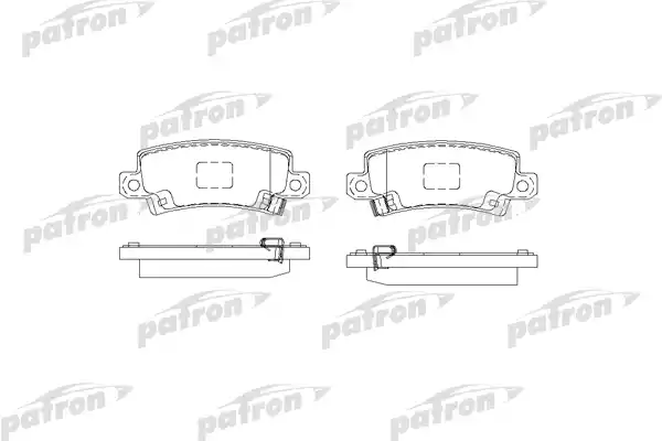 PATRON PBP1574 Колодки тормозные дисковые задн TOYOTA: COROLLA 00-02, COROLLA 02-, COROLLA Compact 00-02, COROLLA Liftback 00-02, COROLLA Verso 02-04, COROLLA Wagon 00-02, COROLLA седан 0