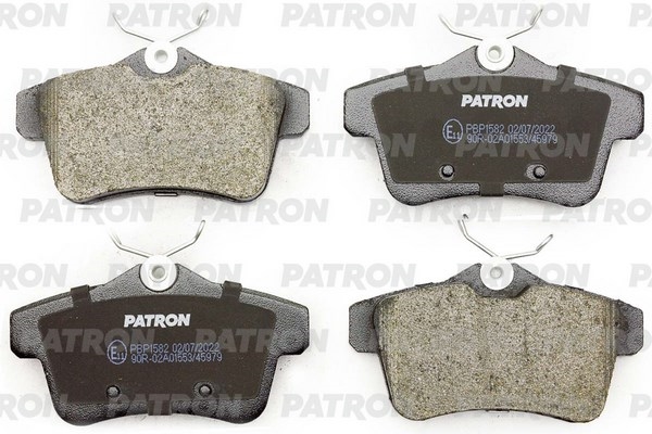 PATRON PBP1582 Колодки тормозные дисковые зад. CITROEN: C4 (B7) 09-, DS4 11-  PEUGEOT: 3008 09-, 308 (4A , 4C ) 07-, 308 CC 09-, 5008 09-, RCZ 10-