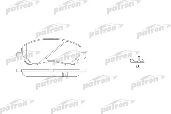 PATRON PBP1621 Колодки тормозные дисковые передн DODGE: CALIBER 06-, JEEP: COMPASS 06-, MITSUBISHI: GALANT VI 96-04, GALANT VI универсал 96-03, LANCER седан 03-, LANCER универсал 03-, SPA