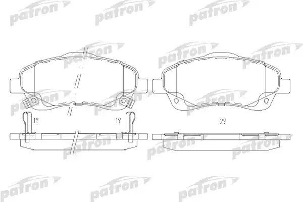PATRON PBP1648 Колодки тормозные дисковые передн TOYOTA: AVENSIS 03-, AVENSIS седан 03-, AVENSIS универсал 03-, COROLLA Verso 04-