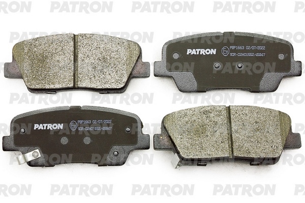 PATRON PBP1663 Колодки тормозные дисковые зад. HYUNDAI: GENESIS 08 - , SANTA FE (CM) 06 -   KIA: SORENTO (XM) 09 -