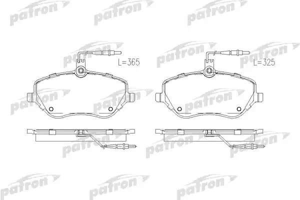 PATRON PBP1726 Колодки тормозные дисковые передн PEUGEOT: 407 04-, 407 SW 04-, 407 купе 05-, 607 00-