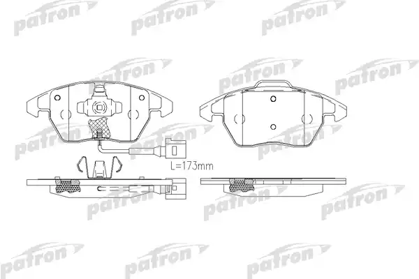 PATRON PBP1728 Колодки тормозные дисковые передн CITROEN: C4 04-, C4 купе 04-,  PEUGEOT: 307 03-, 307 Break 04-, 307 CC 03-