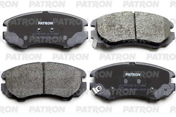 PATRON PBP1733 Колодки тормозные дисковые пер. CHANGAN CS35/CS35Plus/ CHERY Tiggo 7/7Plus/7Pro/7ProMax/Pro / HYUNDAI Sonata/Tucson / KIA Optima/Sportage / OMODA C5