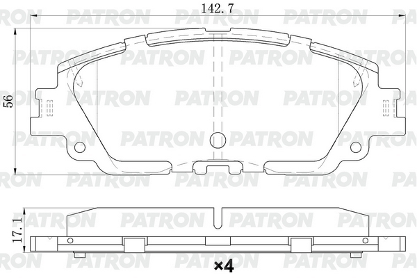 PATRON PBP280 Колодки тормозные дисковые пер. TOYOTA Camry/RAV4 17- / LEXUS ES/UX 18-