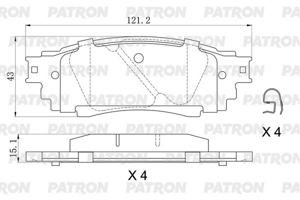 PATRON PBP281 Колодки тормозные дисковые зад. TOYOTA Camry/C-HR/Corolla/RAV4 17- / LEXUS RX 15-