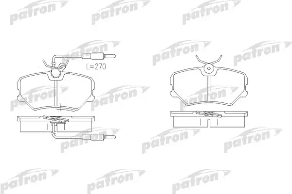 PATRON PBP540 Колодки тормозные дисковые передн SAMAND   PEUGEOT: 405 I 87-93, 405 I Break 88-92, 405 II 92-95