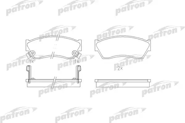 PATRON PBP588 Колодки тормозные дисковые передн SUBARU: JUSTY II 95-03, SUZUKI: ALTO III 94-, CAPPUCINO 92-95, SWIFT I 86-89, SWIFT II 89-01, SWIFT II хечбэк 89-01, SWIFT кабрио 91-96