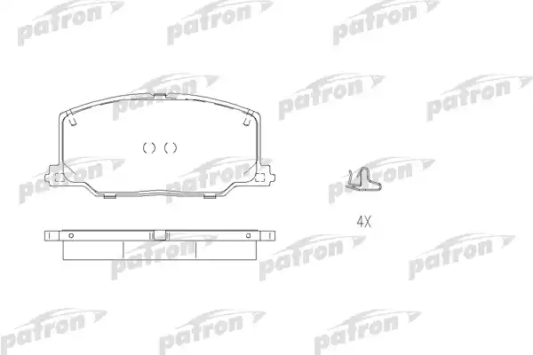 PATRON PBP602 Колодки тормозные дисковые передн LEXUS: ES 89-91, TOYOTA: CAMRY 86-91, CAMRY Station Wagon 86-91, CARINA II 87-92, CARINA II Station Wagon 87-92, CARINA II седан 87-92, CE
