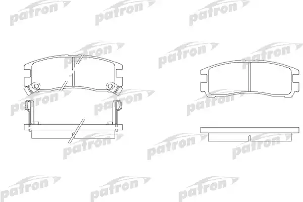 PATRON PBP803 Колодки тормозные дисковые задн CHRYSLER: SEBRING 01-, HYUNDAI: SANTAMO 99-, MITSUBISHI: ECLIPSE I 91-95, ECLIPSE II 95-99, GALANT V 92-96, GALANT V седан 92-96, GALANT VI
