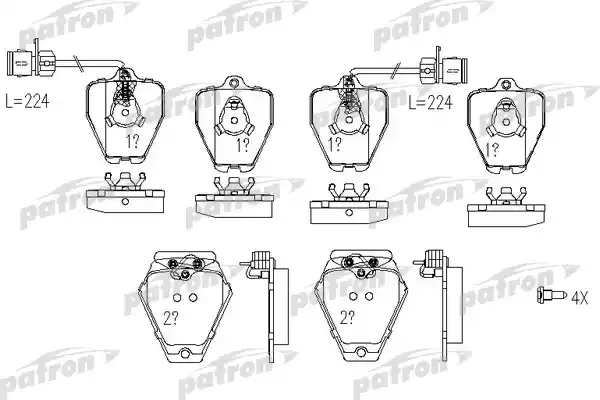 PATRON PBP985 Колодки тормозные дисковые пер. AUDI 100 94- / A8 94-02