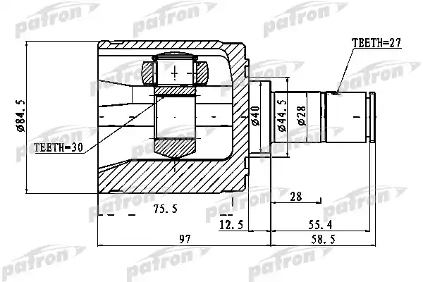 PATRON PCV1027 ШРУС внутренний правый 30x40x27 HONDA CIVIC EU/EP/ES 01-06