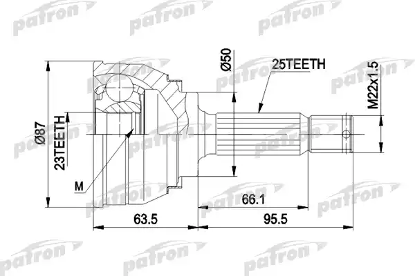 PATRON PCV1048 ШРУС наружн к-кт 25x50x23 MITSUBISHI: COLT /LANCER -89