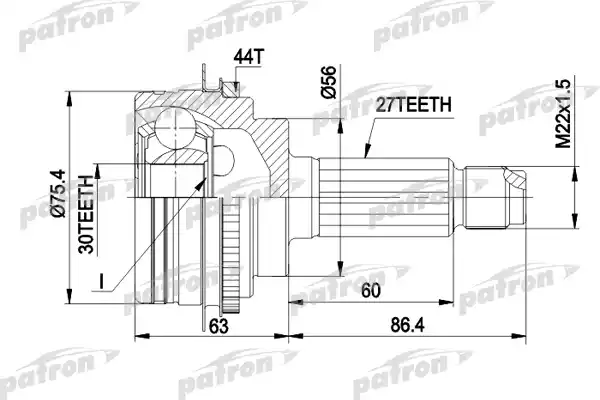 PATRON PCV1084 ШРУС наружн к-кт 27x56x30 SUBARU: IMPREZA 2WD, 4WD, LEGACY 92-