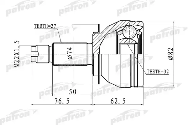 PATRON PCV1106 ШРУС наружный 27x52x32 SUBARU LEGACY B13 03-09