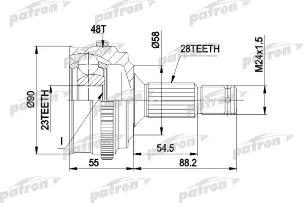 PATRON PCV1179 ШРУС наружн к-кт CITROEN: XM 89 - 94, XM 94 - 00, XM Break 89 - 94, XM Break 94 - 00, PEUGEOT: 605 89 - 99