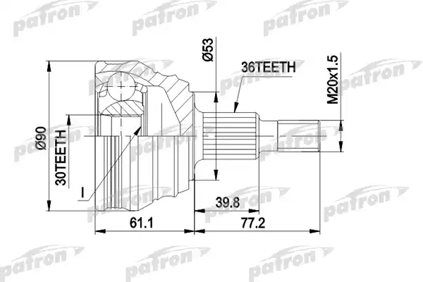 PATRON PCV1189 ШРУС наружн к-кт 36x53.2x30 SKODA: OCTAVIA