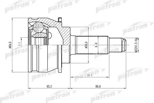PATRON PCV1247 ШРУС наружн к-кт 27x56x22 SUBARU: Impresa/Legasy 89-