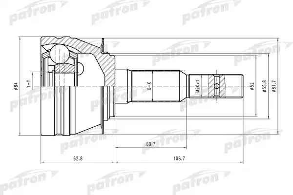 PATRON PCV1311 ШРУС наружн к-кт 33x52x29 DAEWOO: Lanos/Nubira/Espero 95-