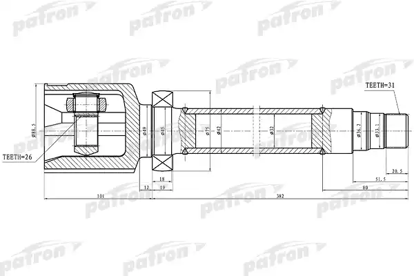 PATRON PCV1325 ШРУС